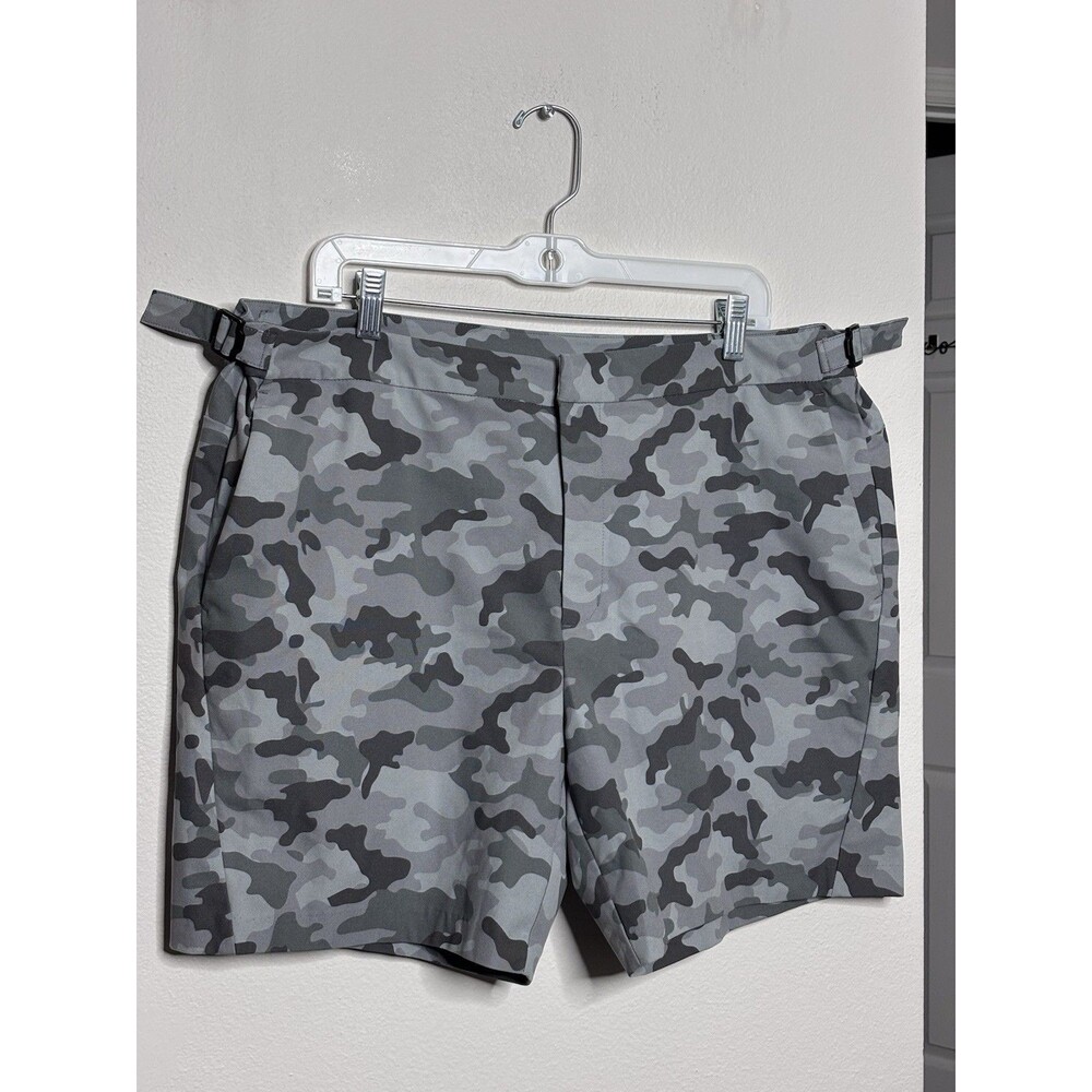 G/Fore Men’s Grey Camo Shorts Tech Tab 4-Way Stretch Performance Sz 38 EXCELLENT